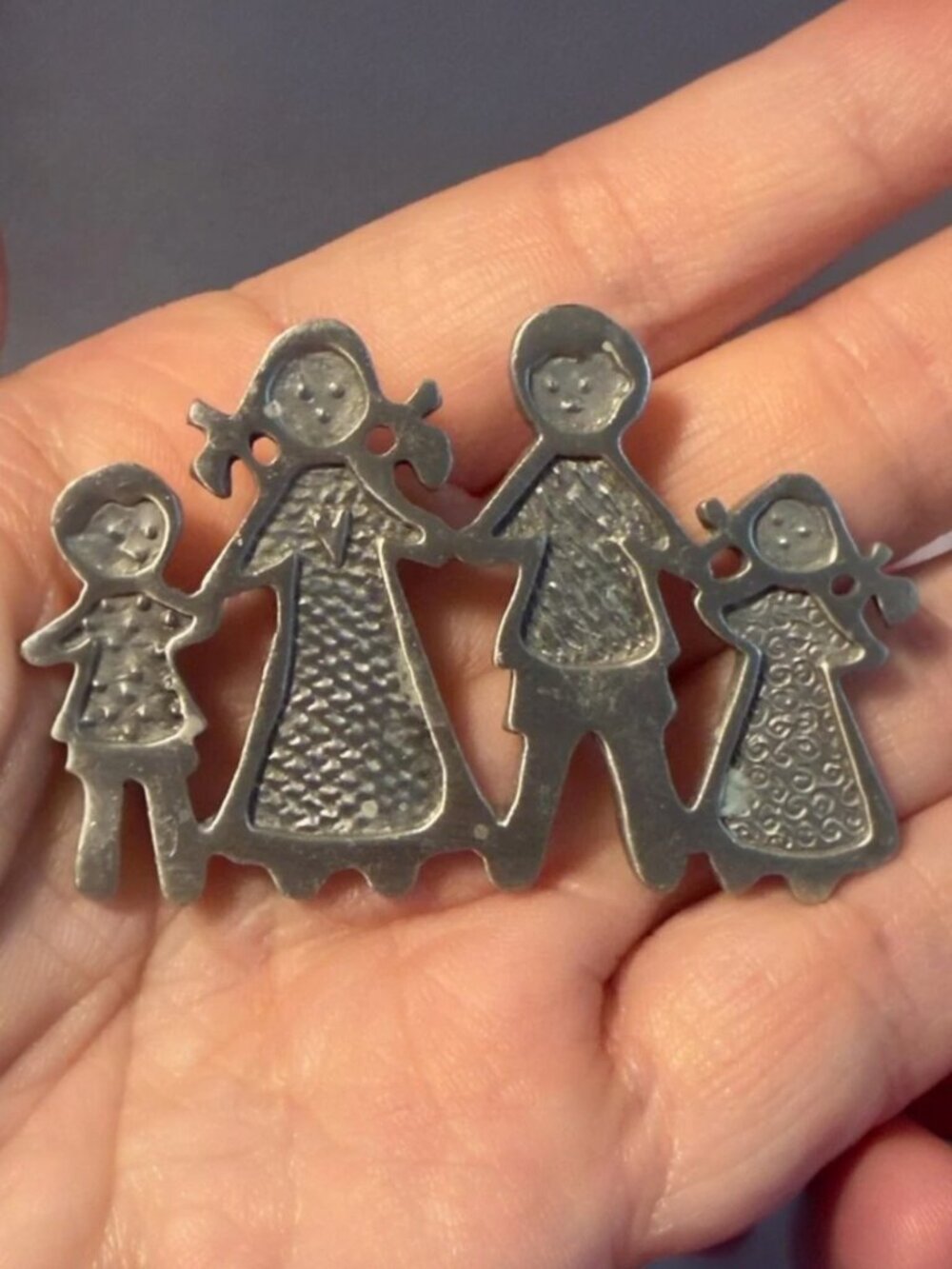 Cynthia Webb Pewter Family Brooch